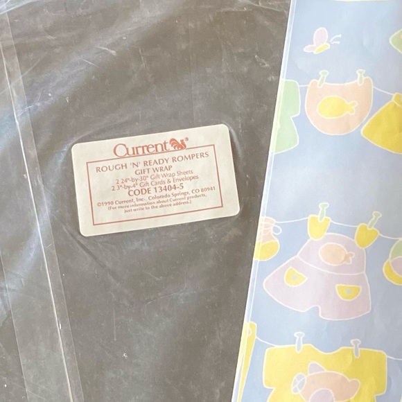 Vintage CURRENT Baby Themed Gift Wrap - Picture 2 of 6